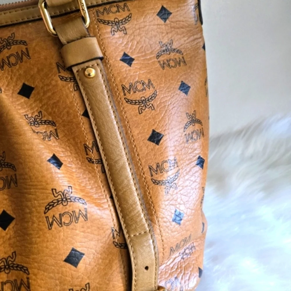 Authentic MCM Cognac Visetos Tote - Picture 4 of 9